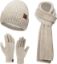 Picture of Womens Winter Knit Beanie Hats Touchscreen Gloves Warm Wool Hat and Gloves Set Skull Caps with Fleece Lined